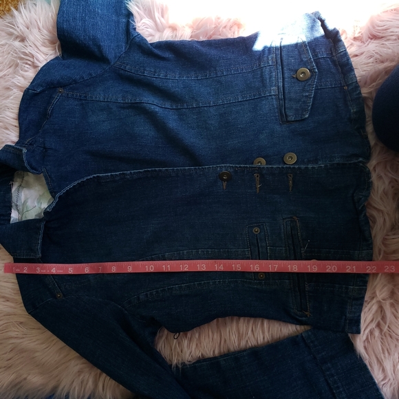 Sold Reworked Artsy Denim Jacked Back Cut Out - Picture 11 of 12